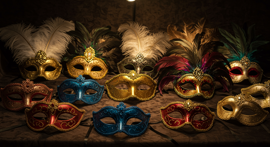 Sophisticated feathered masquerade masks for Halloween