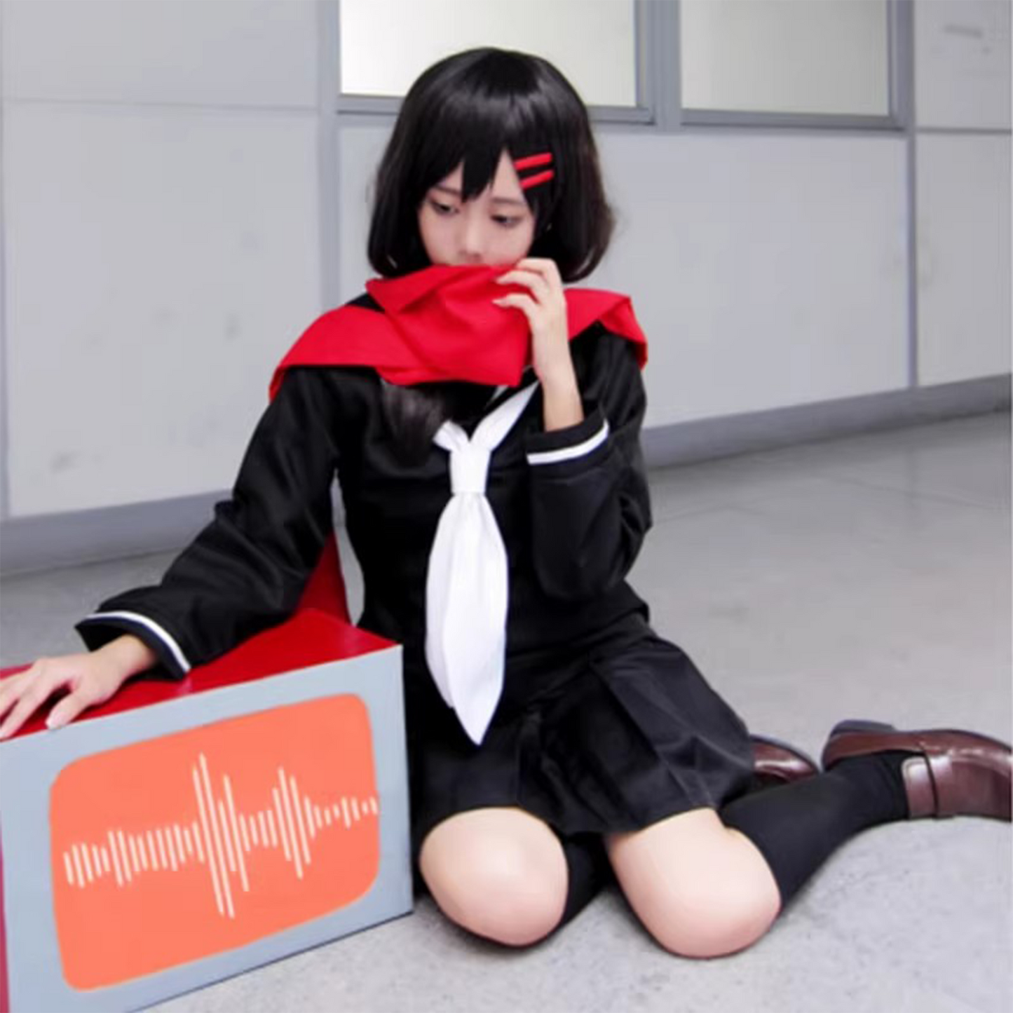 Kagerou Project Ayano Tateyama Costume | Red Sailor Suit Japanese School Uniform | Mekakushi Dan Women's Cosplay C036 party X party