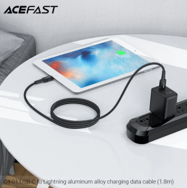 ACEFAST - C4-01 USB-C to Lightning 1.8M Aluminum Charging Cable-Black LP-231 - party X party