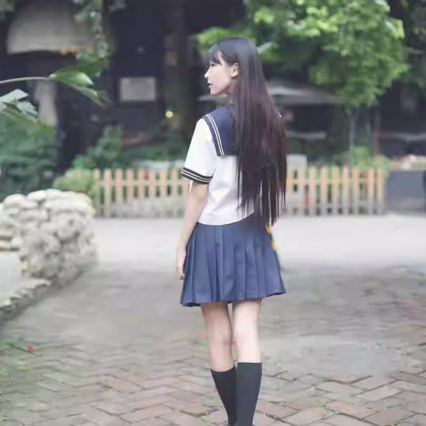 Japanese JK Uniform Set | Double-Breasted Sailor Collar Shirt & Pleated Skirt | Women's Academy Style Student School Uniform C038 party X party