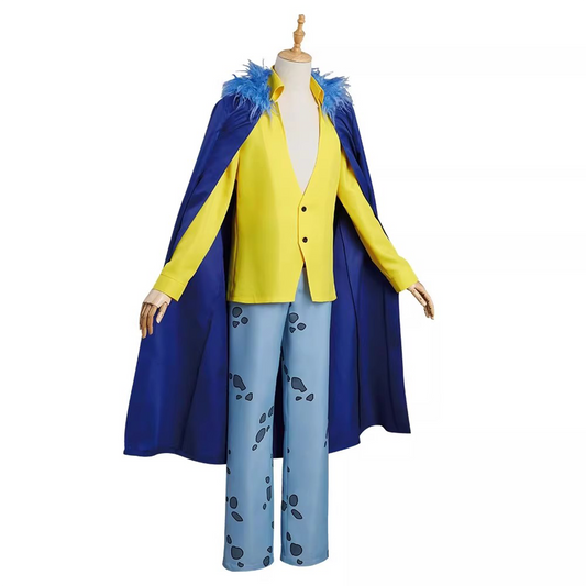 One Piece – Trafalgar D. Water Law Cosplay Costume with Hat – Anime Cloak & Trench Coat Outfit 0013 party X party