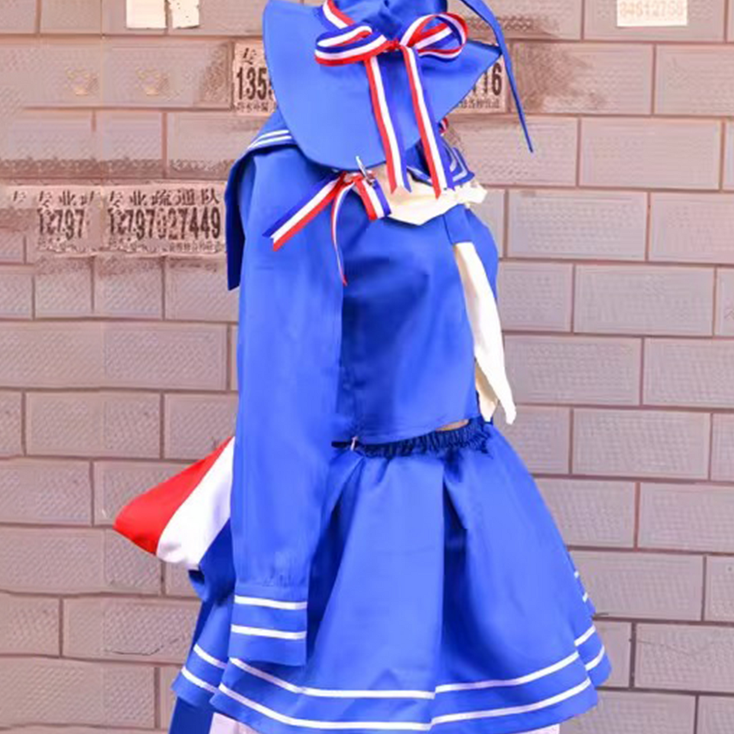 Blue Sailor Suit Cosplay | Oumi Seishin & the Sea Anime Costume | Japanese School Uniform Full Set for Reincarnation Genre C042 party X party
