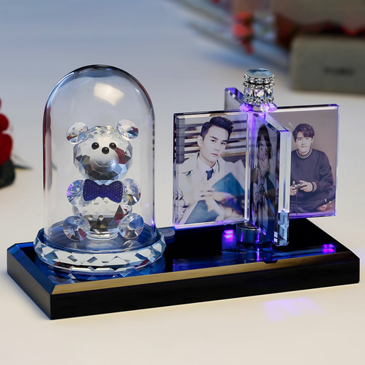 Personalized Crystal Photo Music Box with Windmill Light – Creative Birthday Gift for Girls, Boys, Girlfriend or Best Friend