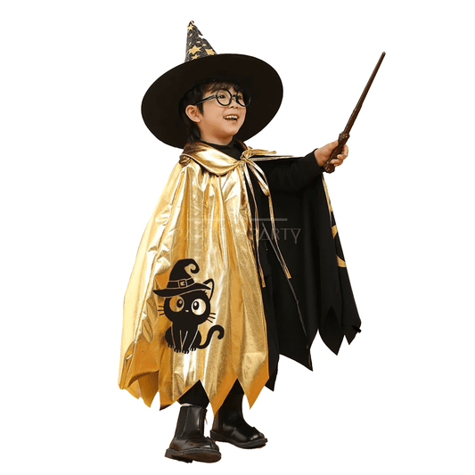 Magical Kids Halloween Wizard Costume Set Cape Cloak – Perfect for Boys & Girls - party X party
