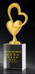 Metal Trophy Heart-shaped Trophy Creative Trophy Fixed Color Fixed Size Can Be Engraved – TR-1395