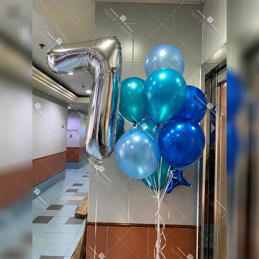 32-Inch Number Balloon + Balloon Bundle Set--B134-8 - party X party