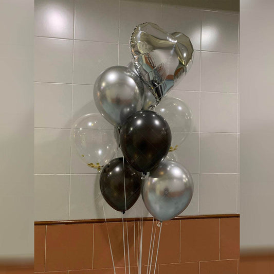 Black & Silver Foil + Rubber Balloon Bundle – B134-21 - party X party