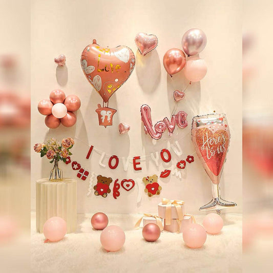 Heart-shaped hot air balloon, Valentine's Day balloon, proposal party, confession decoration balloon set – --S158 - party X party