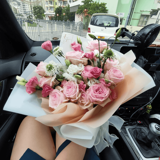 Pink Fragrance Rose Bouquet | Valentine’s Day, Proposal & Anniversary Flowers – F-275 - party X party