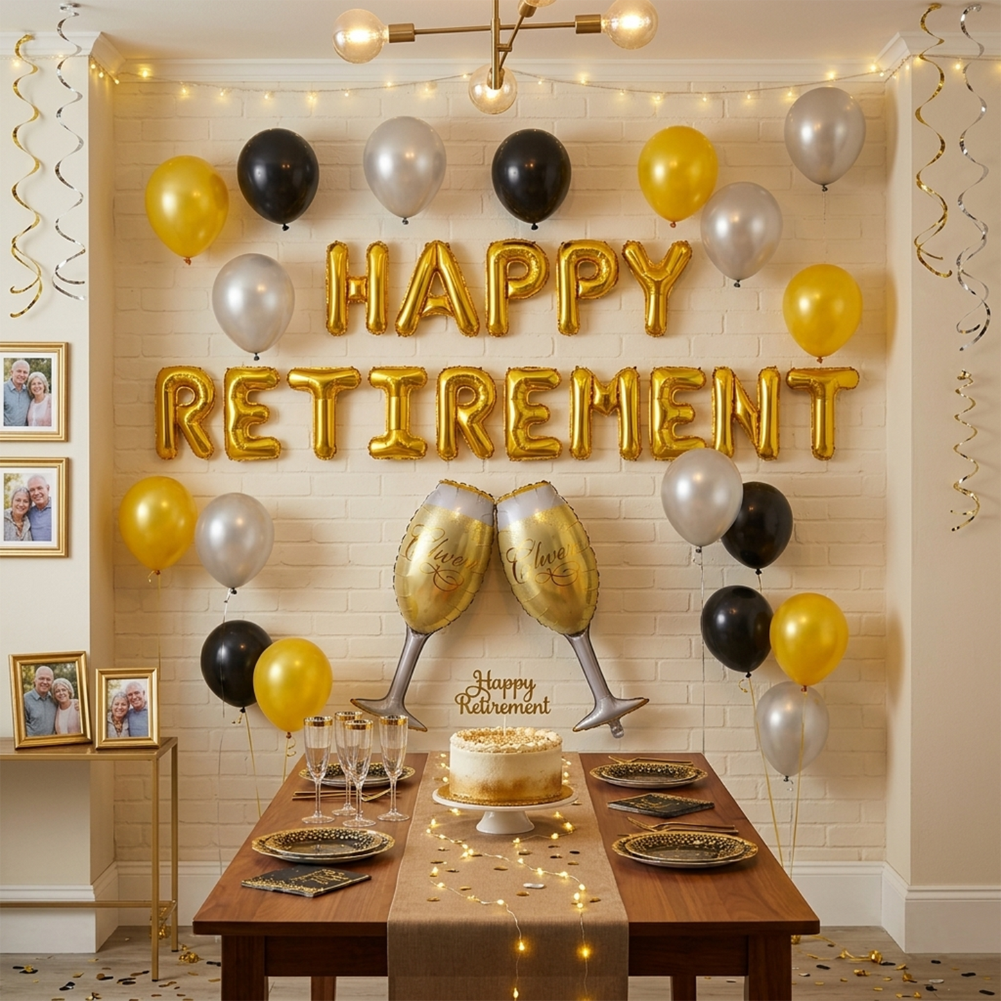 Happy Retirement Balloon Set Farewell Party Decoration Set (Gold)-S145 party X party