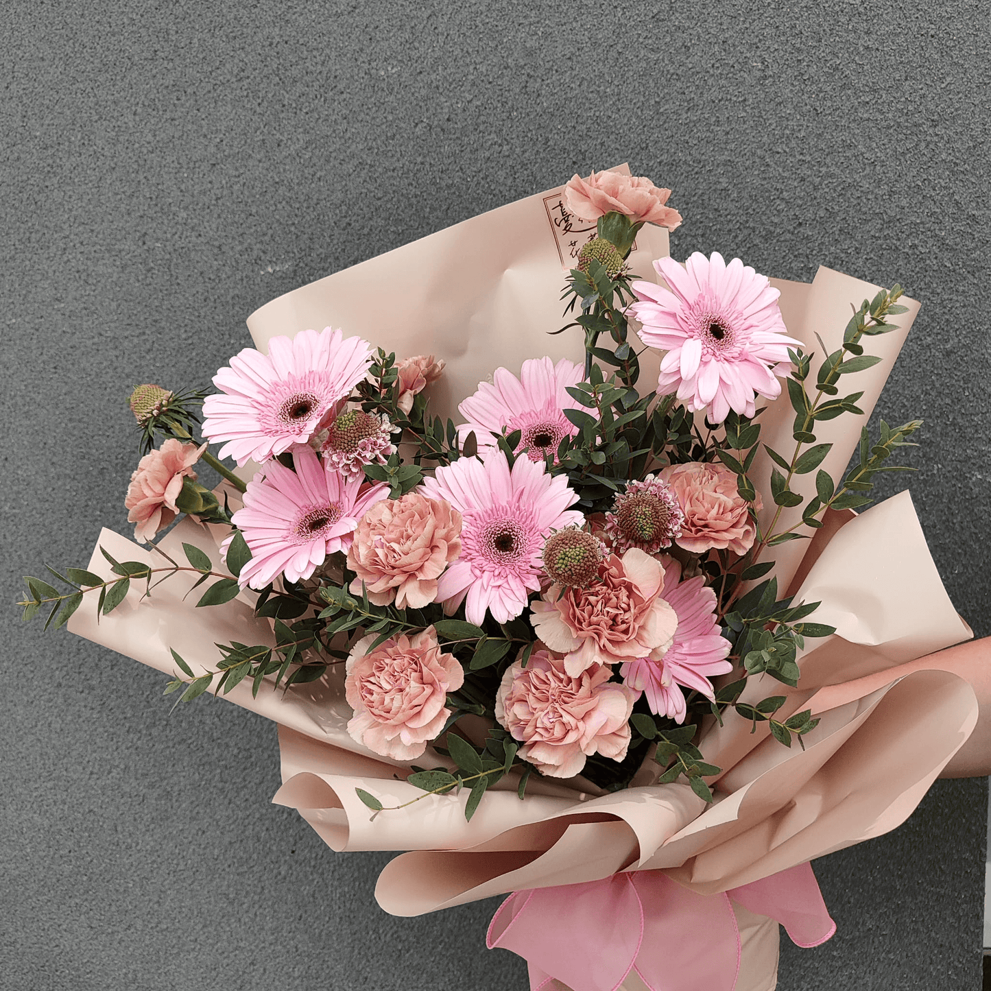 Pink sunflower bouquet Valentine's Day, anniversary, confession, blessing gift – F-290 - party X party