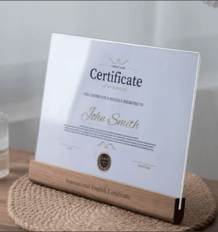 Certificate rack, honor certificate rack, memorial certificate rack, souvenir display rack, engraving – TR-1785