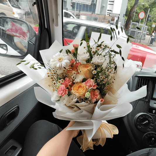 Champagne Rose Bouquet | Valentine’s Day, Anniversary, Blessing & Graduation Gift – F-300 - party X party