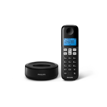 Philips D1611B/90 Corded‑Cordless Phone System – Black LP‑125 | DECT 6.0, SOS Button & Rechargeable Handset