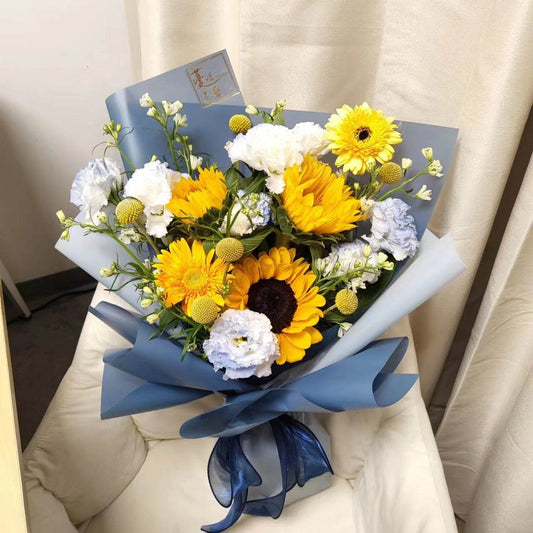 Sunflower Bouquet Graduation Gift Anniversary Valentine's Day Blessing Gift – F-380 - party X party