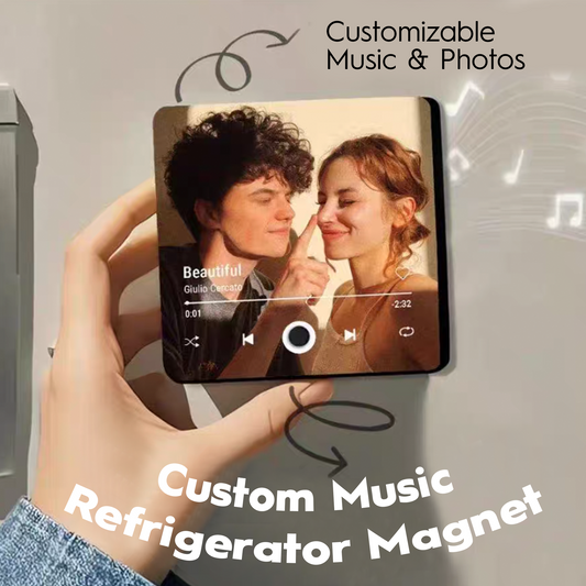 Personalized Music Fridge Magnet - Custom Photo & Song Scannable Code - Acrylic & ABS DIY Music Plaque - Valentine's Day Gift for Boyfriend or Girlfriend