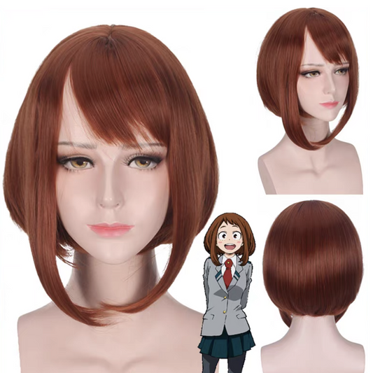 Ochaco Uraraka Cosplay Wig – My Hero Academia Brown Short Anime Hair Wig | UA018 party X party
