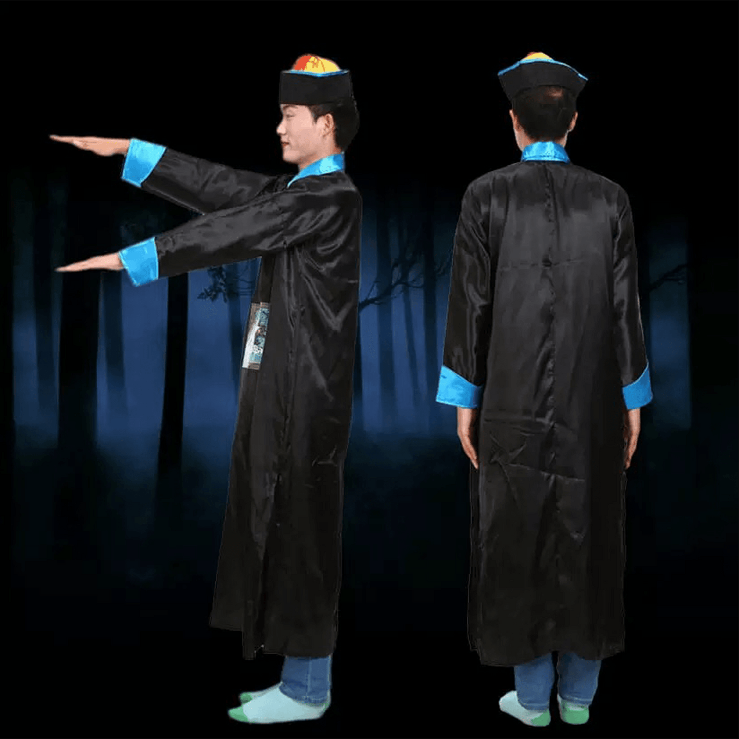 Adult Chinese Zombie Costume – Jiangshi Outfit for Halloween & Cosplay - party X party