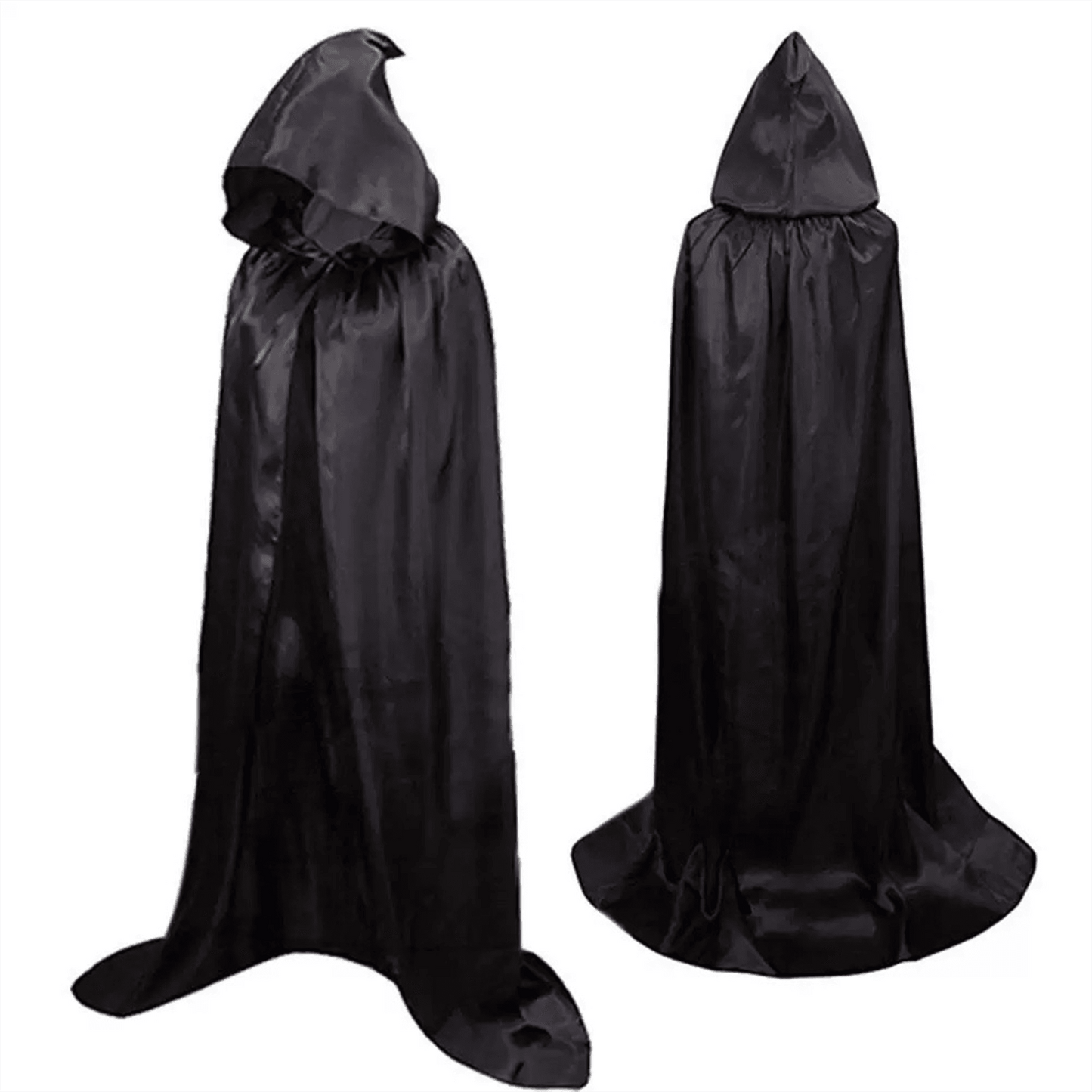 Black Hooded Cloak – Halloween Cape Costume for Adults & Kids - party X party