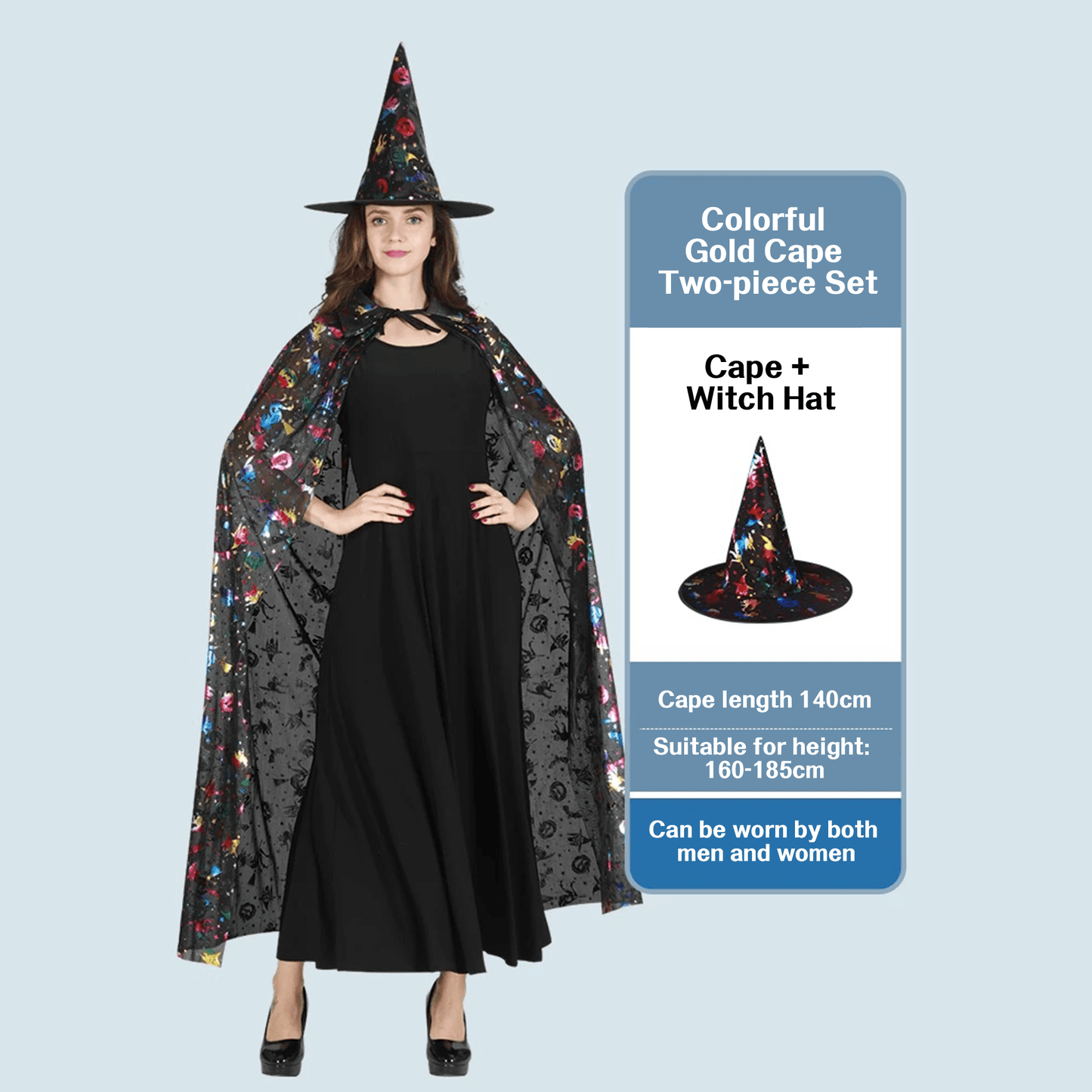 Elegant Witch Costume Set for Halloween & Cosplay Cloak + hat! - party X party