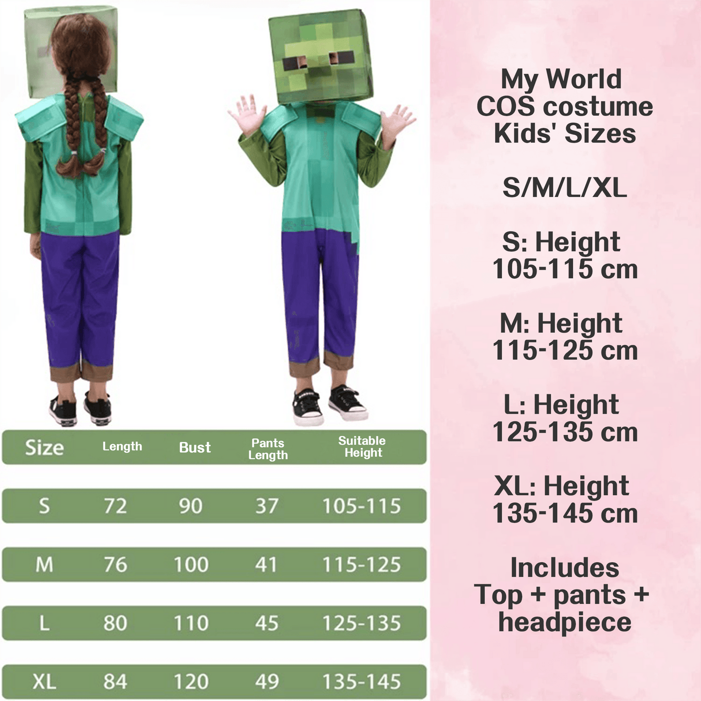 Zombie Minecraft Character Costumes – Bring the Game to Life for Halloween Costume! - party X party