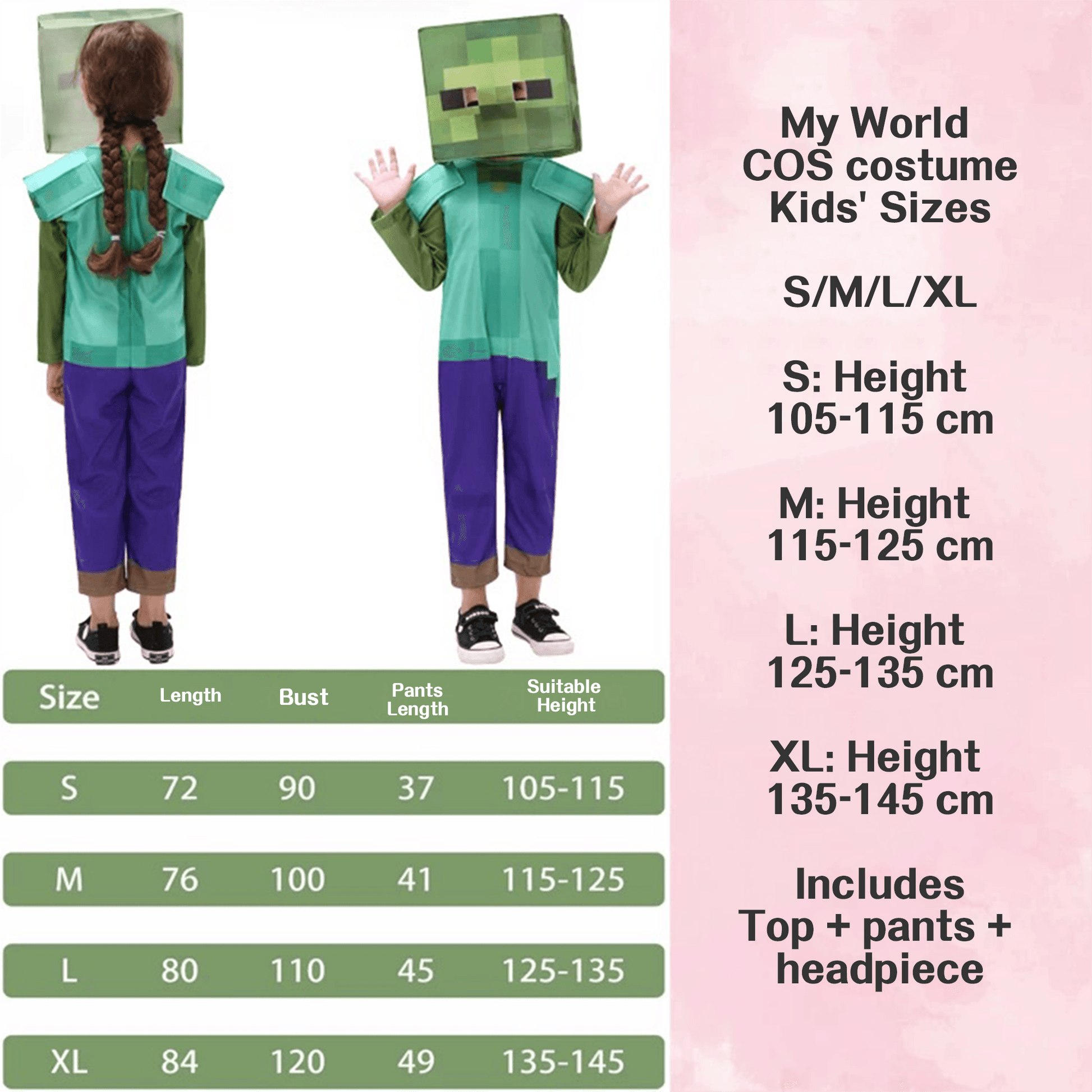 Zombie Minecraft Character Costumes – Bring the Game to Life for Halloween Costume! - party X party