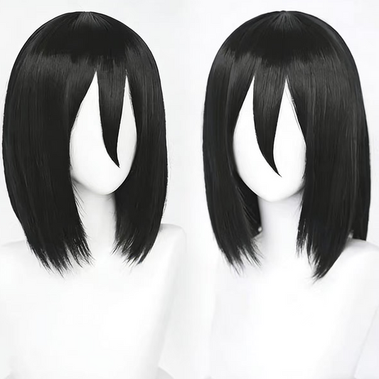 Eren Yeager Mikasa Ackerman Cosplay Wig with Flipped Ends Smooth Heat-Resistant Anime Wig – AOT014 party X party