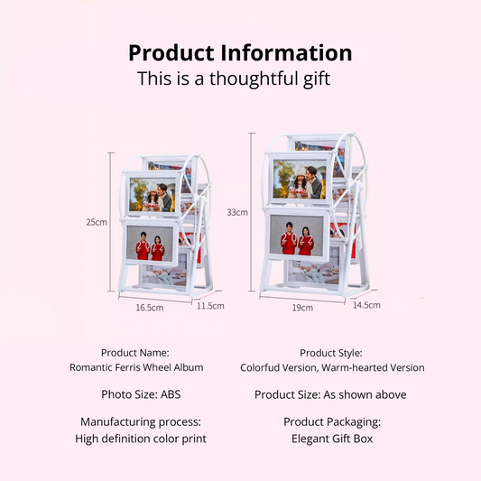 Creative Ferris Wheel Photo Frame — Custom Wedding, Desktop Album, or Children’s Memory Gift.