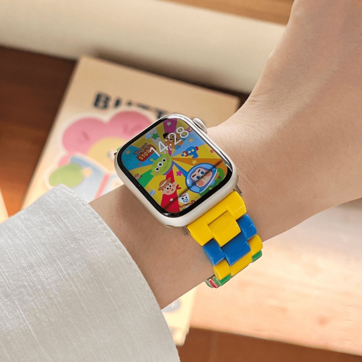 Colored building block pc resin watch strap suitable for Apple watch iwatch98 generation 7654UltraSE – SW-09 - party X party