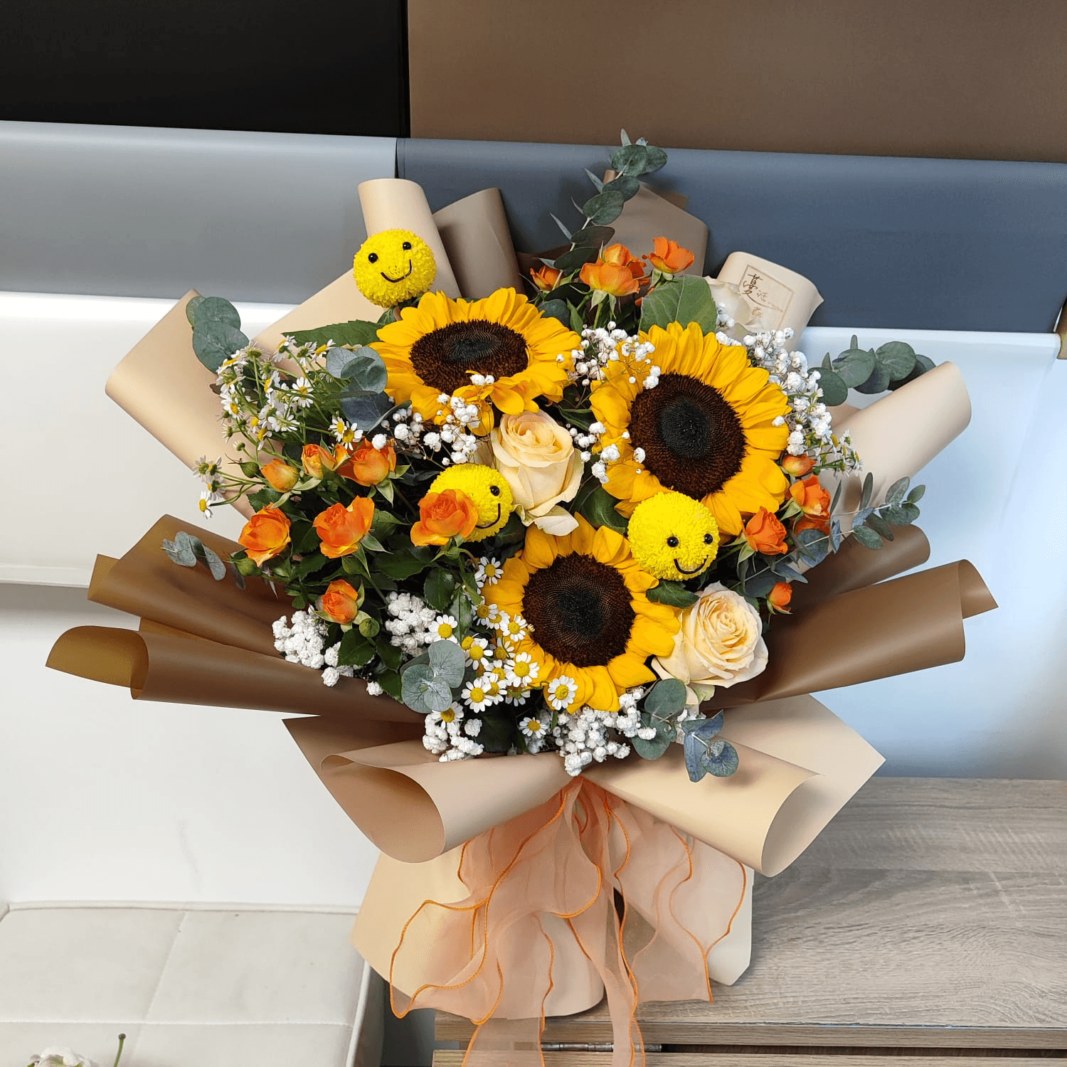 Sunflower Bouquet-Visiting Bouquet-Blessing Gift – F-395 - party X party