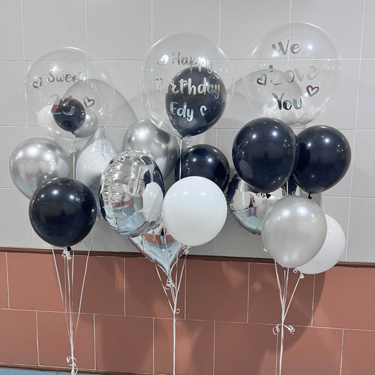 17″ Japanese Crystal (Custom Printed) & Rubber Balloon Bundle –(OS218617)– B134-5 - party X party