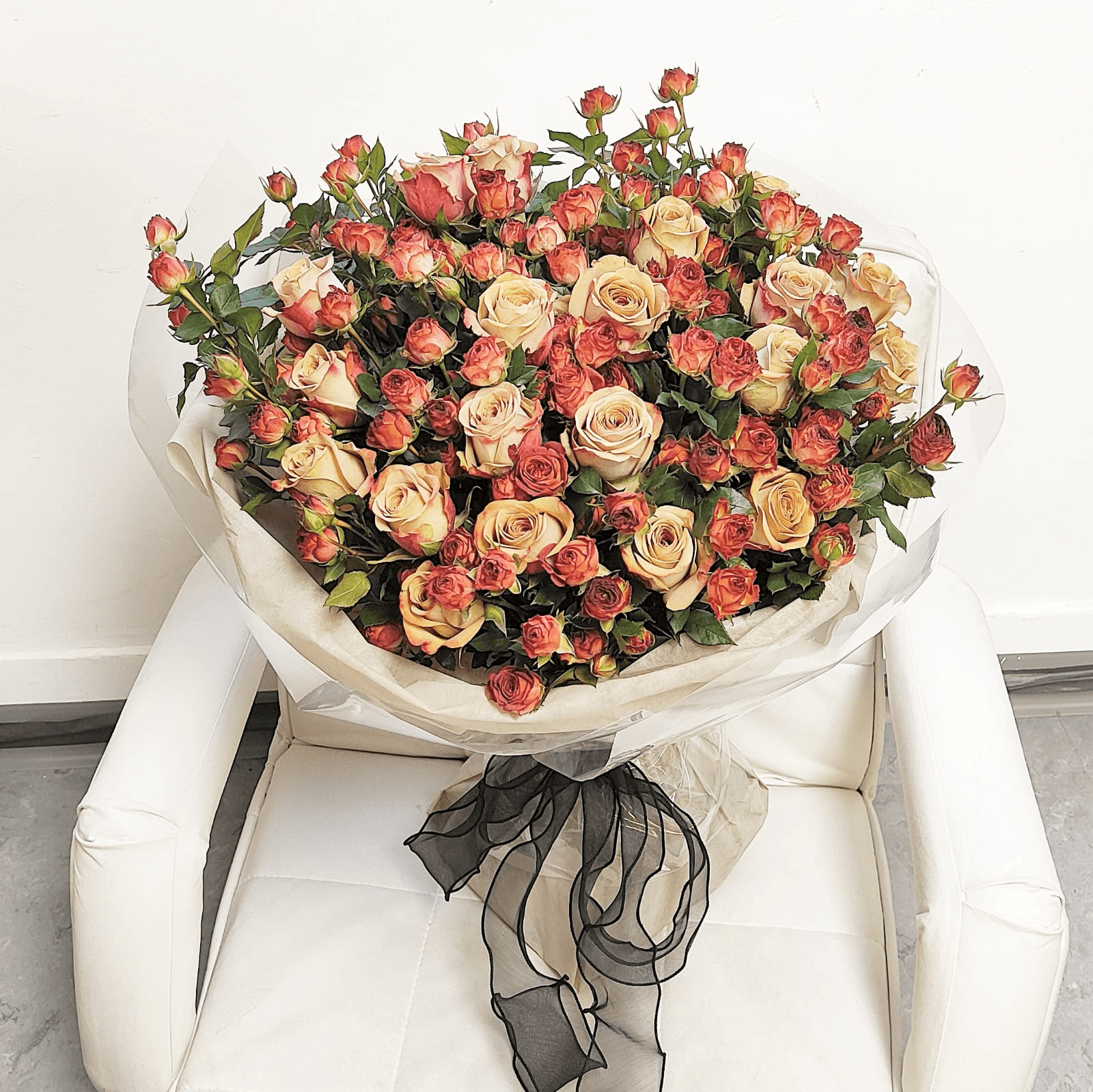 19 Cappuccino & Chocolate Bubble Roses “Favorite” Bouquet– F-235 - party X party