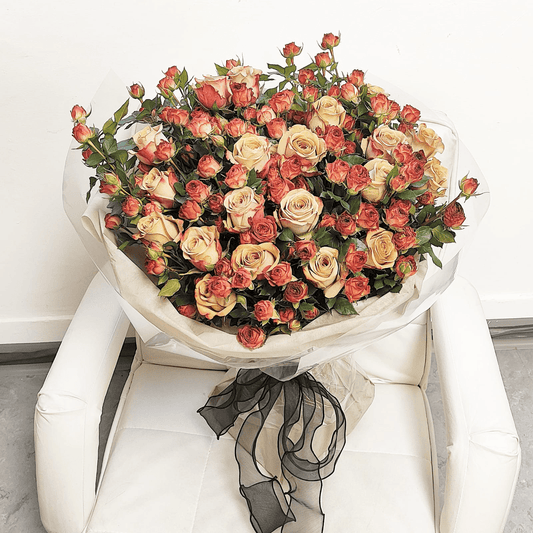 19 Cappuccino & Chocolate Bubble Roses “Favorite” Bouquet– F-235 - party X party