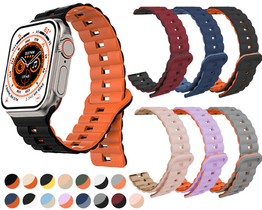 Applicable Apple watch strap Applewatch magnetic double color loop silicone iwatch 1-9 generationSE watch strap – SW-02 - party X party