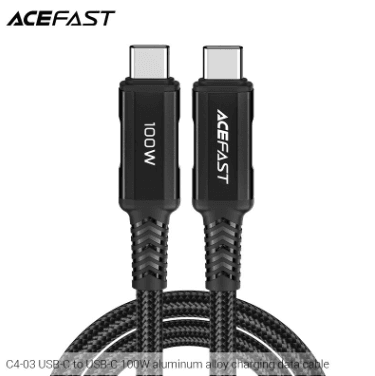 ACEFAST C6-03 USB-C to USB-C 100W 2M Zinc Alloy Cable with Digital Display – Silver – LP-232 - party X party