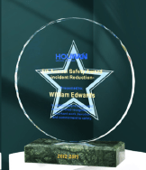 Crystal Trophy Fixed Size - Customizable Color and Engraving – TR-370 - party X party