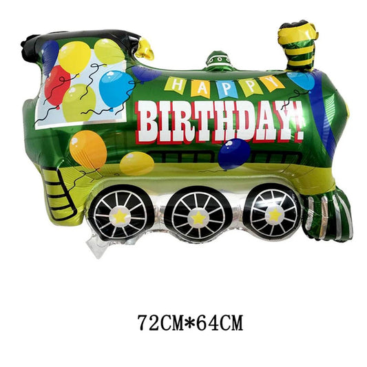 Green train aluminum film balloon decorationB171 - party X party