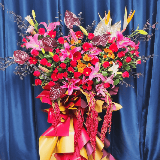 Prosperous Opening Congratulations Flower Basket | “Business Is Booming” Grand Opening Floral Arrangement – F-460 - party X party