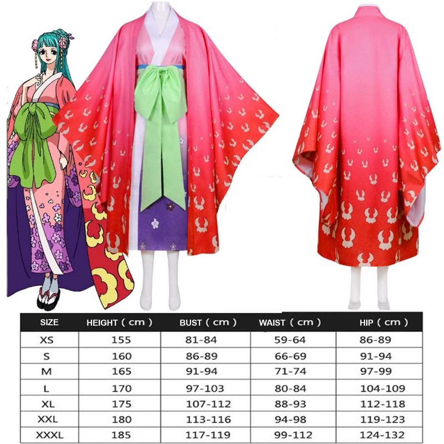 One Piece Wano Country Arc – Kozuki Hiyori (Komurasaki Oiran) Kimono Cosplay Costume Anime Role-Play Outfit 0021