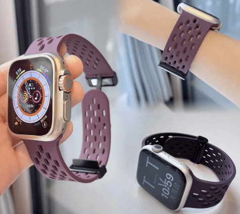 Suitable for Apple Watch Apple Watch S8 Universal Strap Hole Magnetic Silicone Apple Strap – SW-05