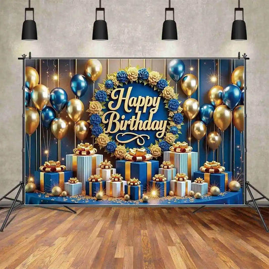 Personalized Birthday Backdrop – Multiple Sizes-TB‑081 - party X party