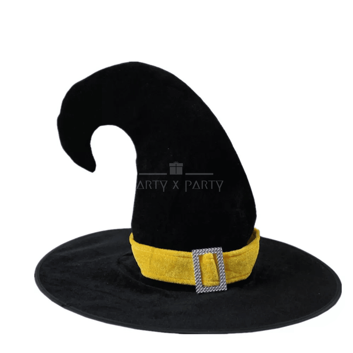 Halloween Witch Hat - Black Curved-Point Witch Hat | Kids & Adults - party X party