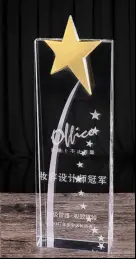 Crystal Trophy Metal Five-pointed Star Trophy Creative Trophy – TR-190