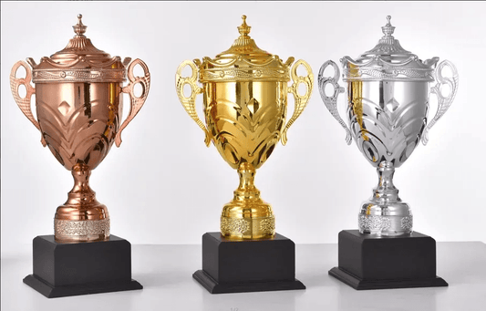 Engravable Metal Trophy | Creative Commemorative Award in Three Colors – TR-1600 - party X party