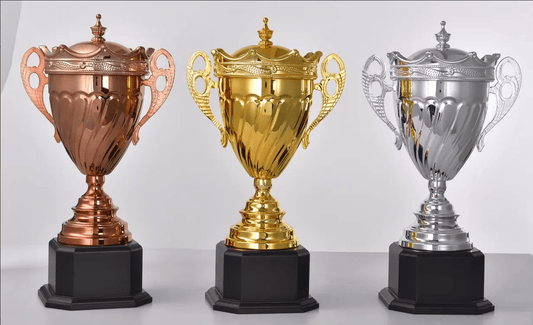 Engravable Metal Trophy | Creative Commemorative Award in Three Colors – TR-1565 - party X party