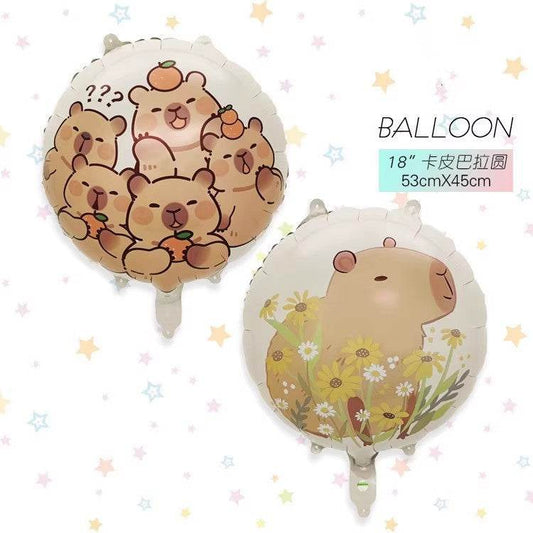 Capybara round balloon Aluminum film balloon decorationB173 - party X party