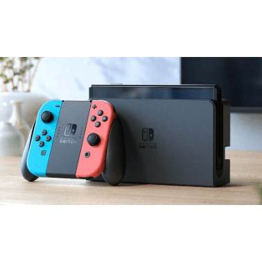 Nintendo - Switch (OLED Model) with Iridescent Blue-Neon Red Joy Con HEG-S-KABAA-HKG – LP-256 - party X party