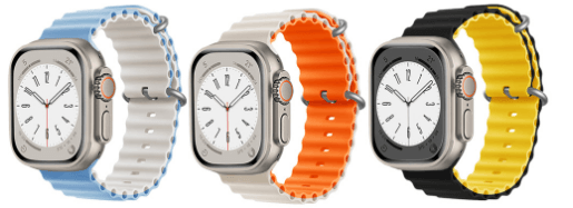 Applicable to Apple Watch iwatch56789SE Ocean S9 Double Buckle Ultra2 Silicone Watch – SW-08 - party X party