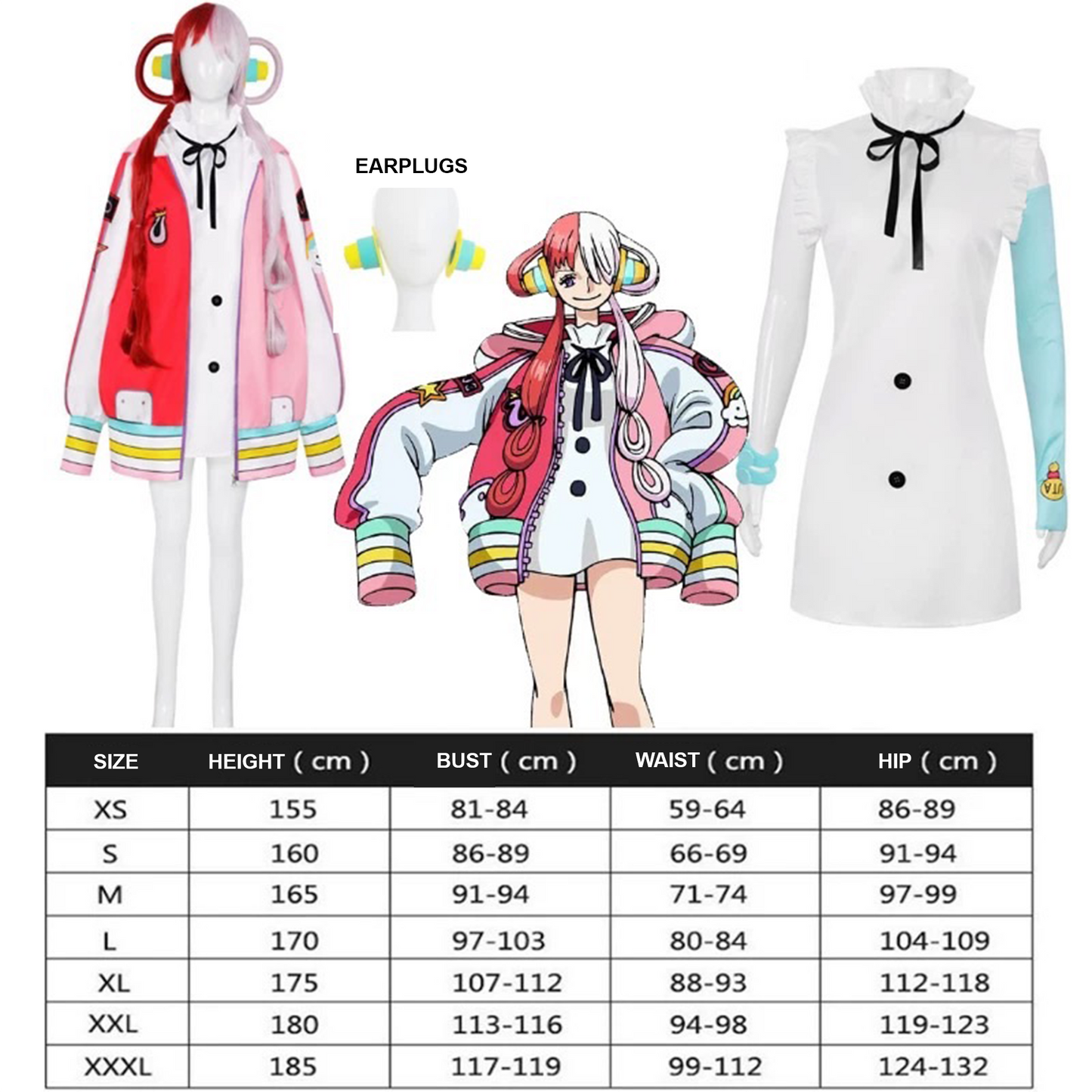 One Piece – Uta Full Cosplay Costume Set with Wig – Halloween & Children’s Day Outfit 0009 party X party