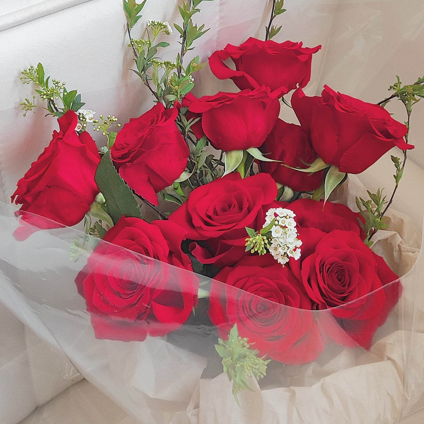 11 Red Roses Bouquet with Small Handball – F-522 - party X party